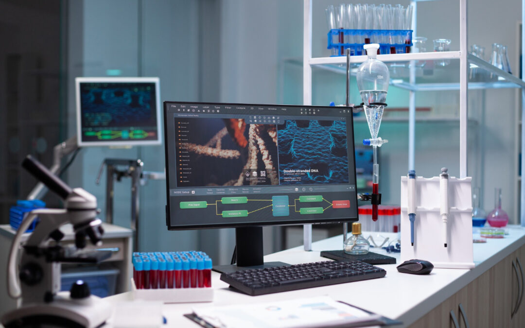 Un poste de travail moderne dans un laboratoire scientifique